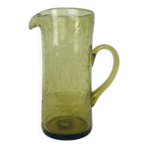 Pichet verre bullé vert 26 cm, Biot