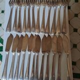 Silver metal fish service