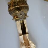 19th c. longwy earthenware oil lamp