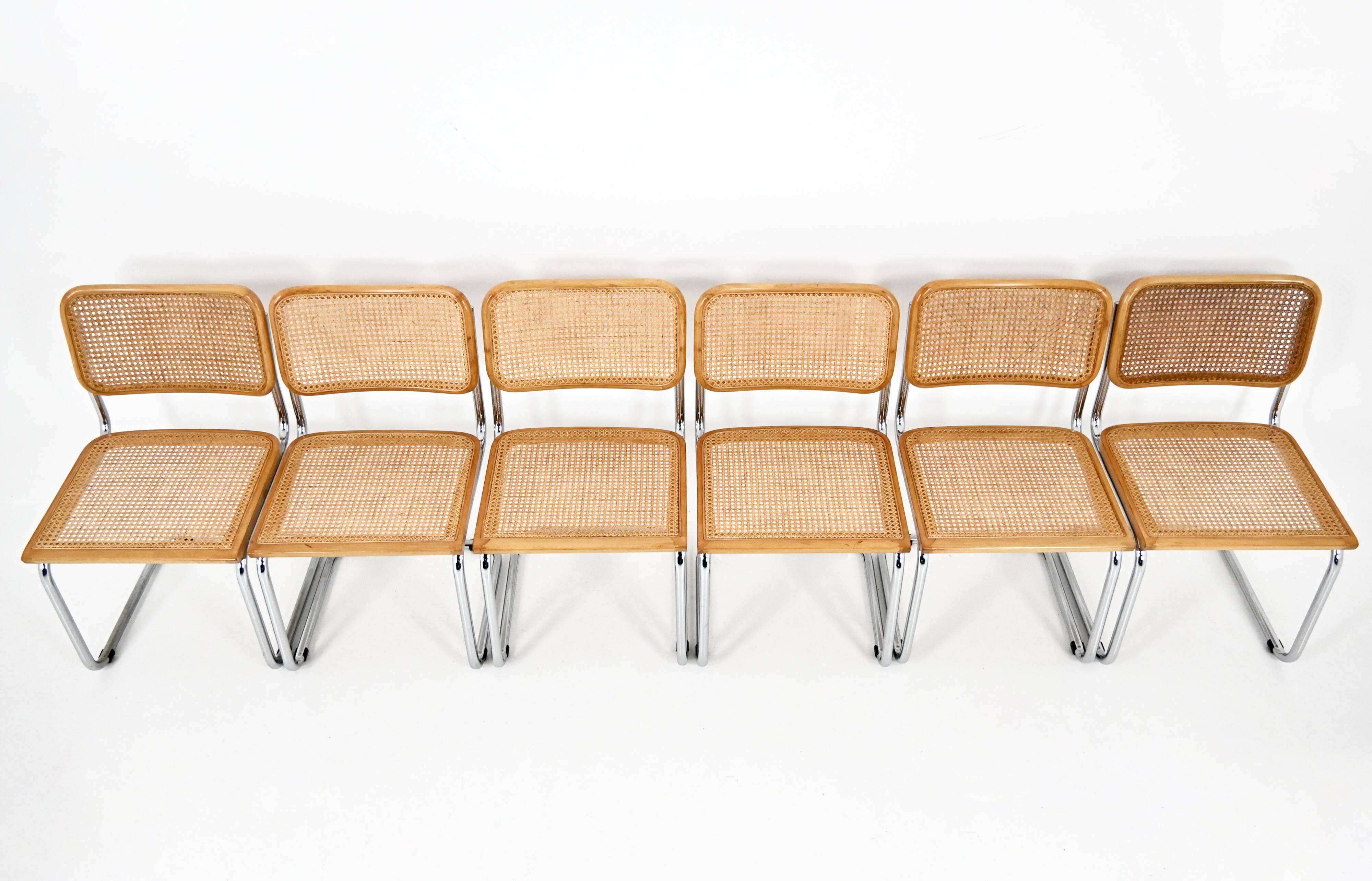 Set of 6 Style B32 Dining Chairs by Marcel Breuer