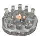 • Vintage solid glass sculptural candlestick