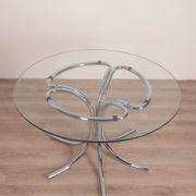 Table ronde en verre vintage design italien des années 1970