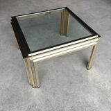 Hollywood regency Romeo Rega brass and chrome coffee tables