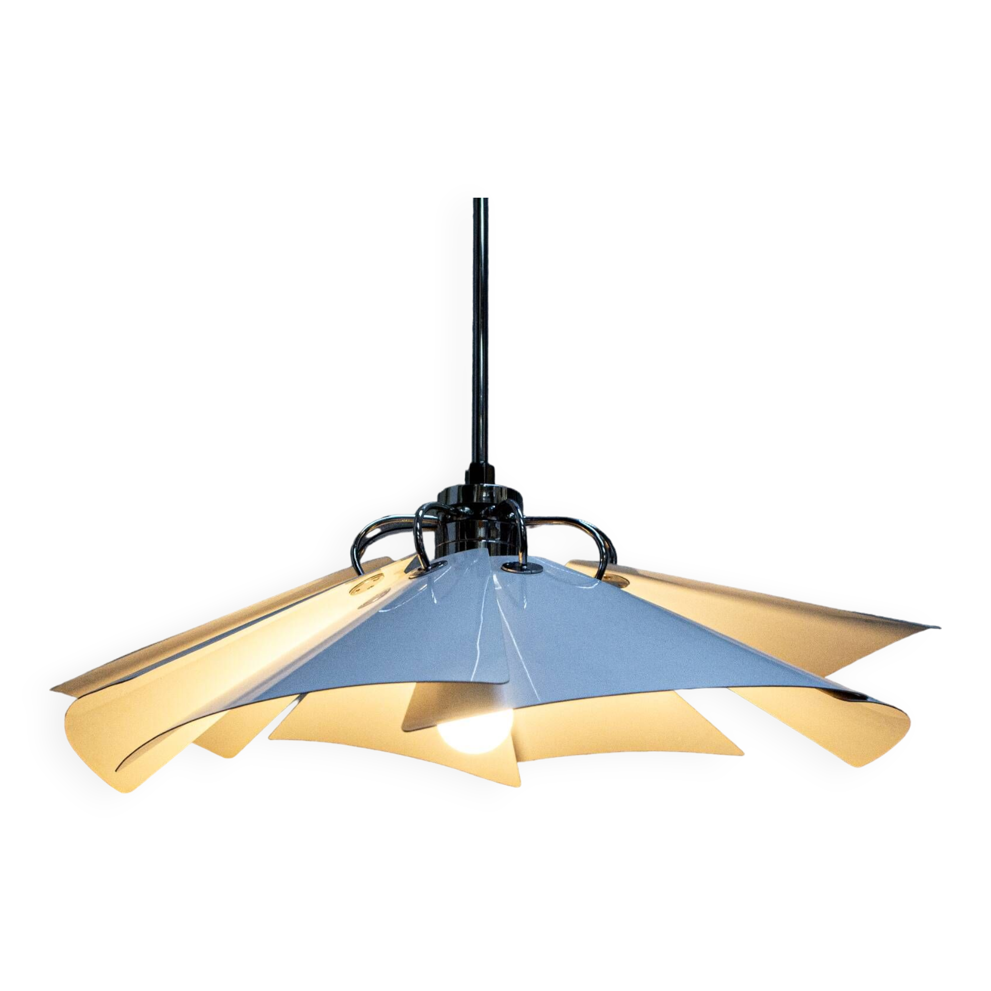 Lampadario con raggi orientabili Space Age Italia Anni '70