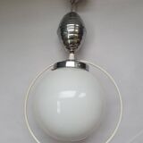 Vintage 1950s opaline globe pendant lamp