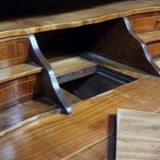 Louis XV period curved secretary desk in marquetry, circa 1750