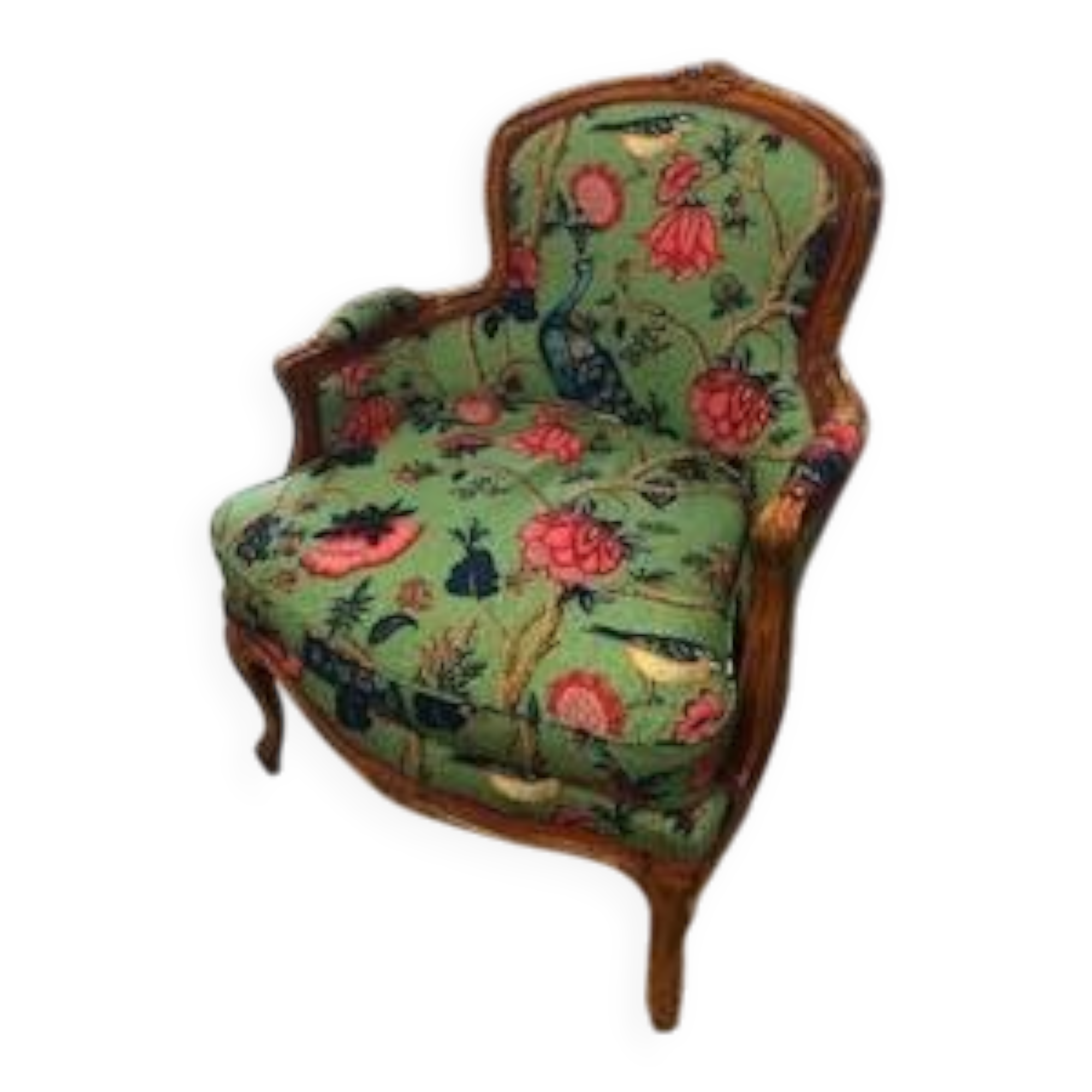 Louis XV style Bergère armchair with floral motifs