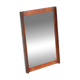 Minimalist Scandinavian mirror in teak with a vintage design.