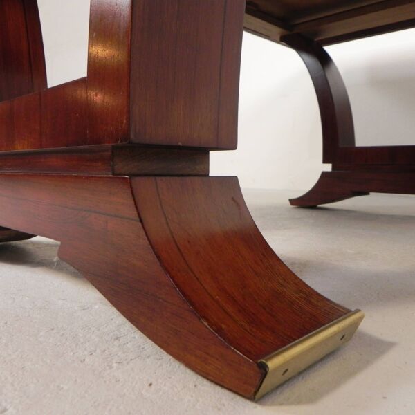 Table à manger Art déco, placage de palissandre, extensible jusqu'à 248 cm, années 1930
