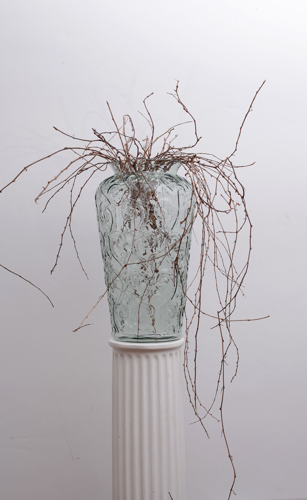 Vase carved glass 51 cm