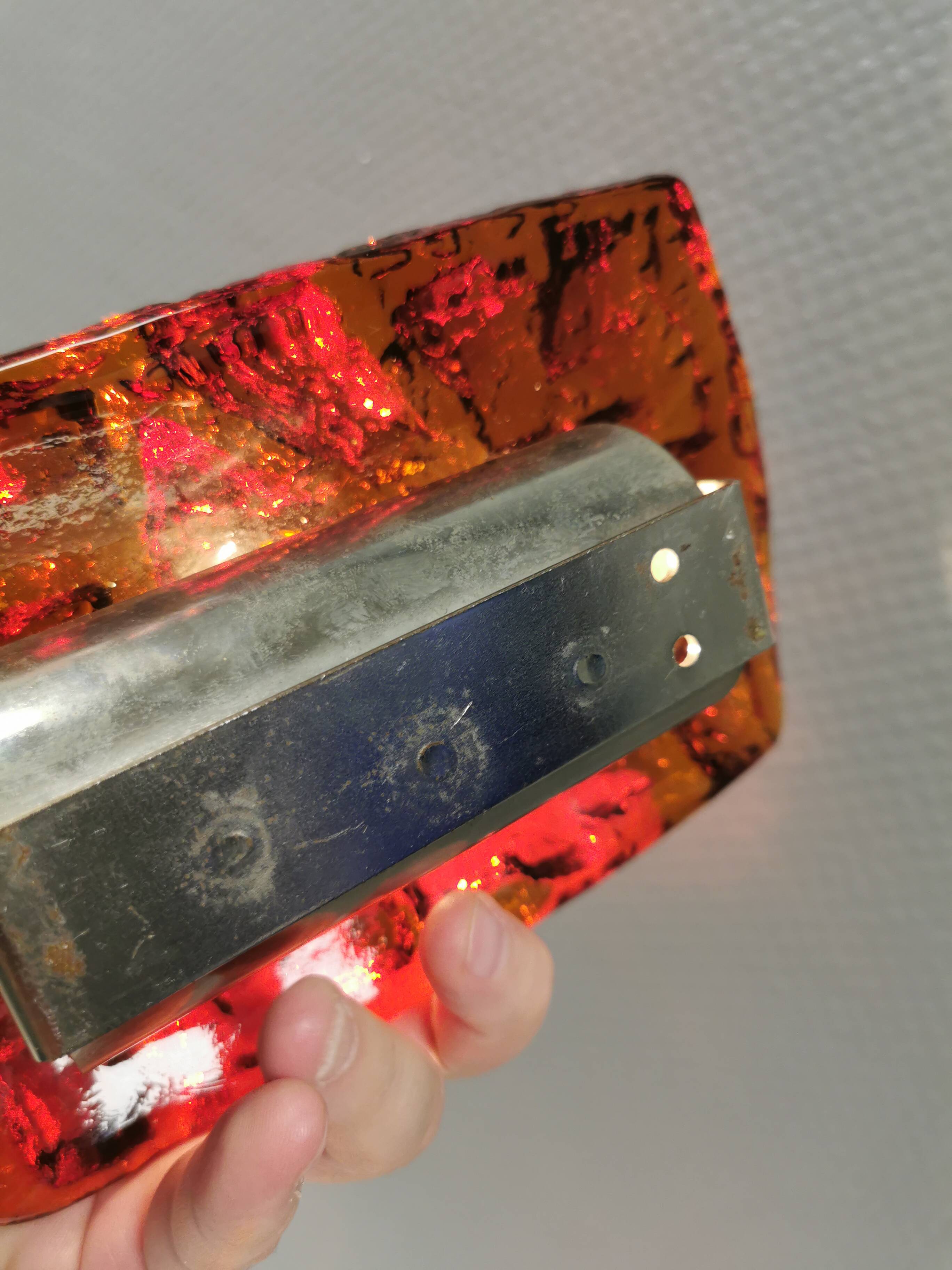 A set of wall lamps in amber-colored glass from Danish Vitrika, 1970s