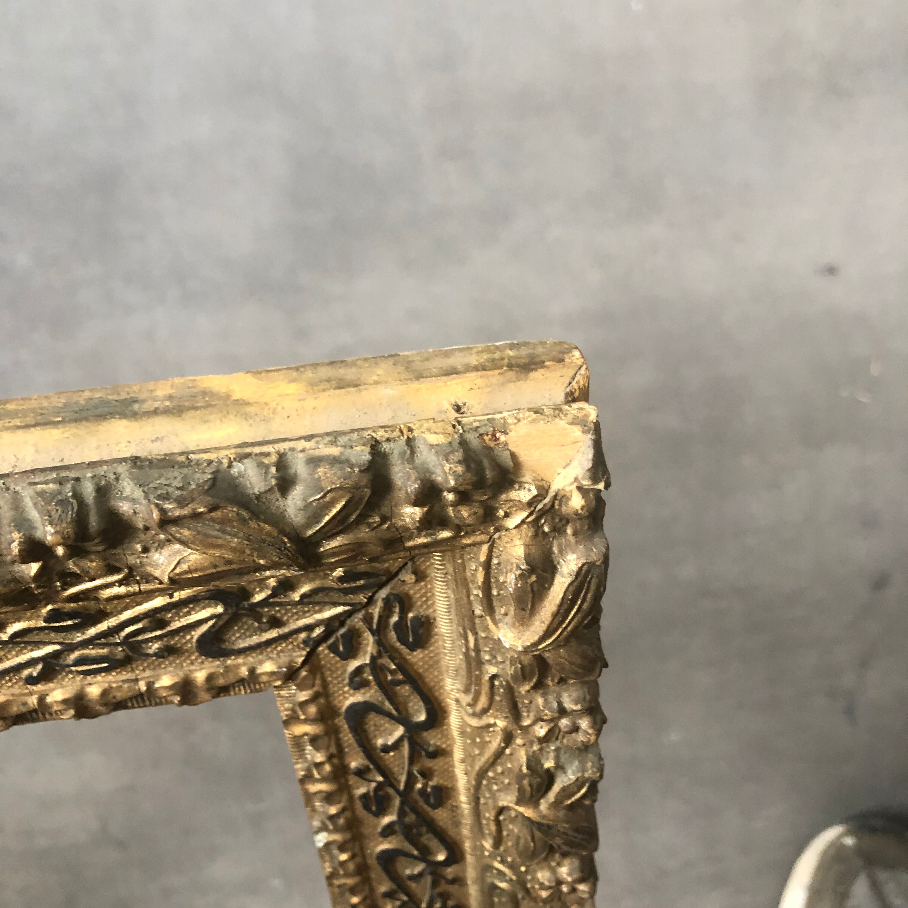 Old wooden frame and gilded stucco 50x60