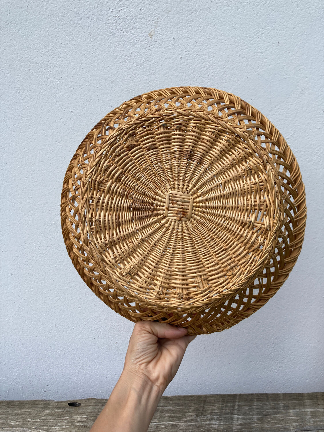 Rattan basket or vintage wicker braided or basket