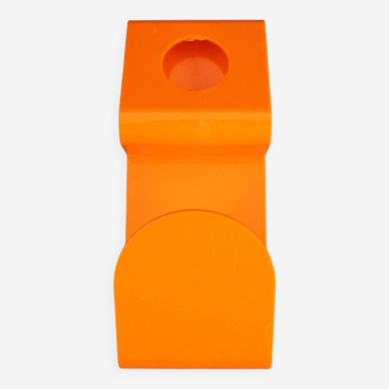 Designer hook in orange plastic, 1970