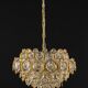Lustre en laiton doré par Palwa Allemagne, années 1970