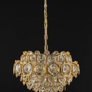 Lustre en laiton doré par Palwa Allemagne, années 1970