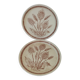 Pair of vintage plates with rusty brown thistle decoration – 1950s