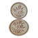 Pair of vintage plates with rusty brown thistle decoration – 1950s