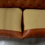 Canapé Chesterfield capitonné, en cuir – fin XIXe