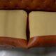 Chesterfield padded leather sofa - late 19th century