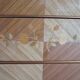 3-drawer chest of drawers - 60s - vintage - marquetry effect - spinning top feet