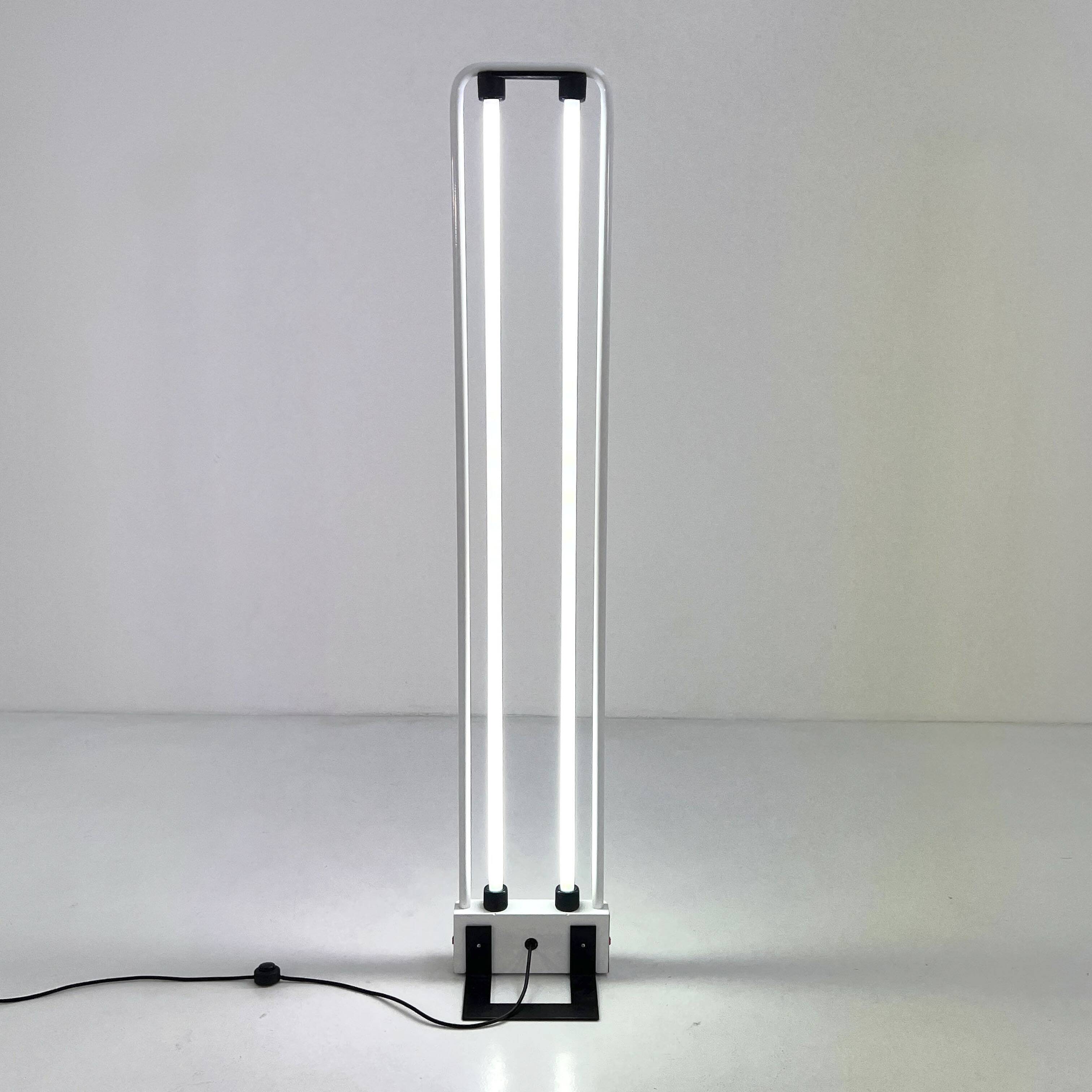White floor lamp by Gian N. Gigante for Zerbetto, 1980