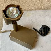 Halogen spot lamp solid brass modernist vintage design 70s