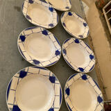 Many faience plates from Digoin Sarguemines, model Efel.