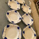Many faience plates from Digoin Sarguemines, model Efel.