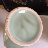 Bianhu Gourd Vase with handles Celadon porcelain/Relief decorations/China Qing dynasty late 19th century