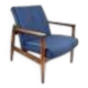 Fauteuil GFM-64, design Edmund Homa des années 60, bleu marine - bois foncé