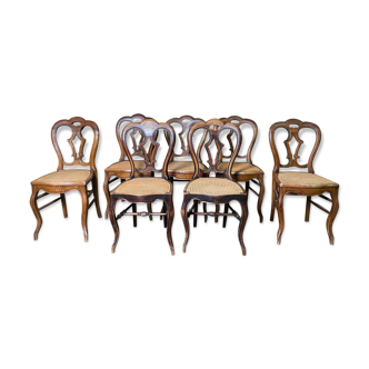 Suite of 7 Louis Philippe chairs