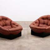 Lounge Set in Cognac color by Illum Wikkelsø for Ryesberg Møbler, 1970
