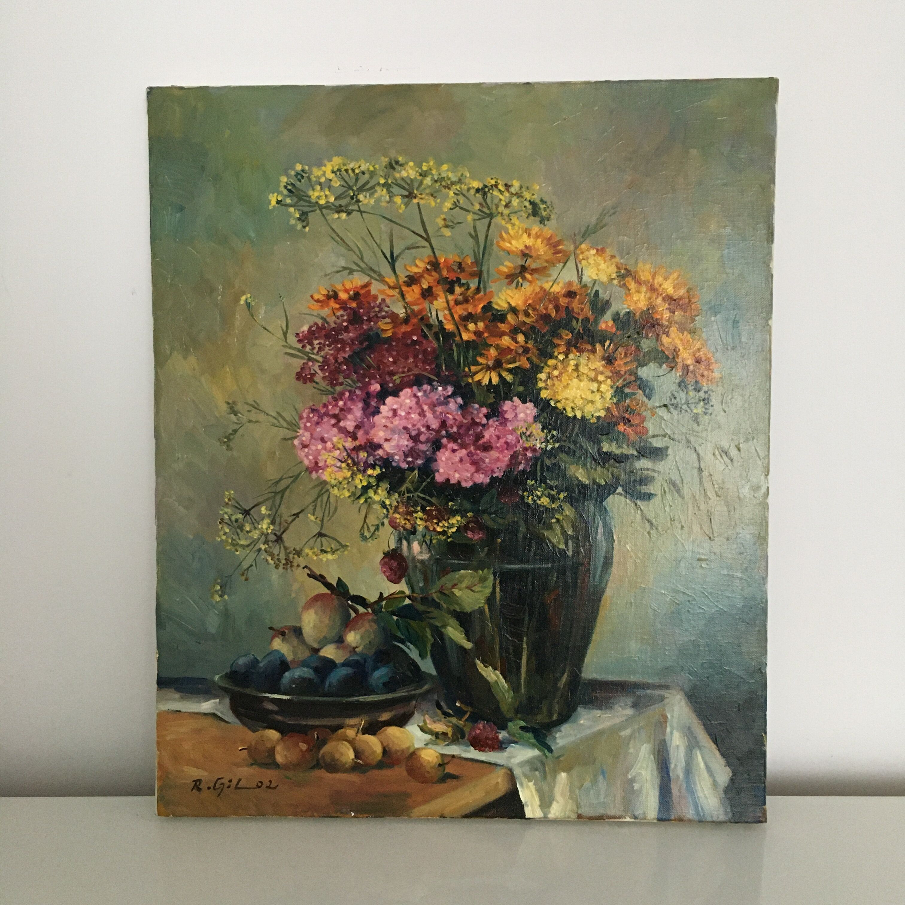 Painting flowers and fruits