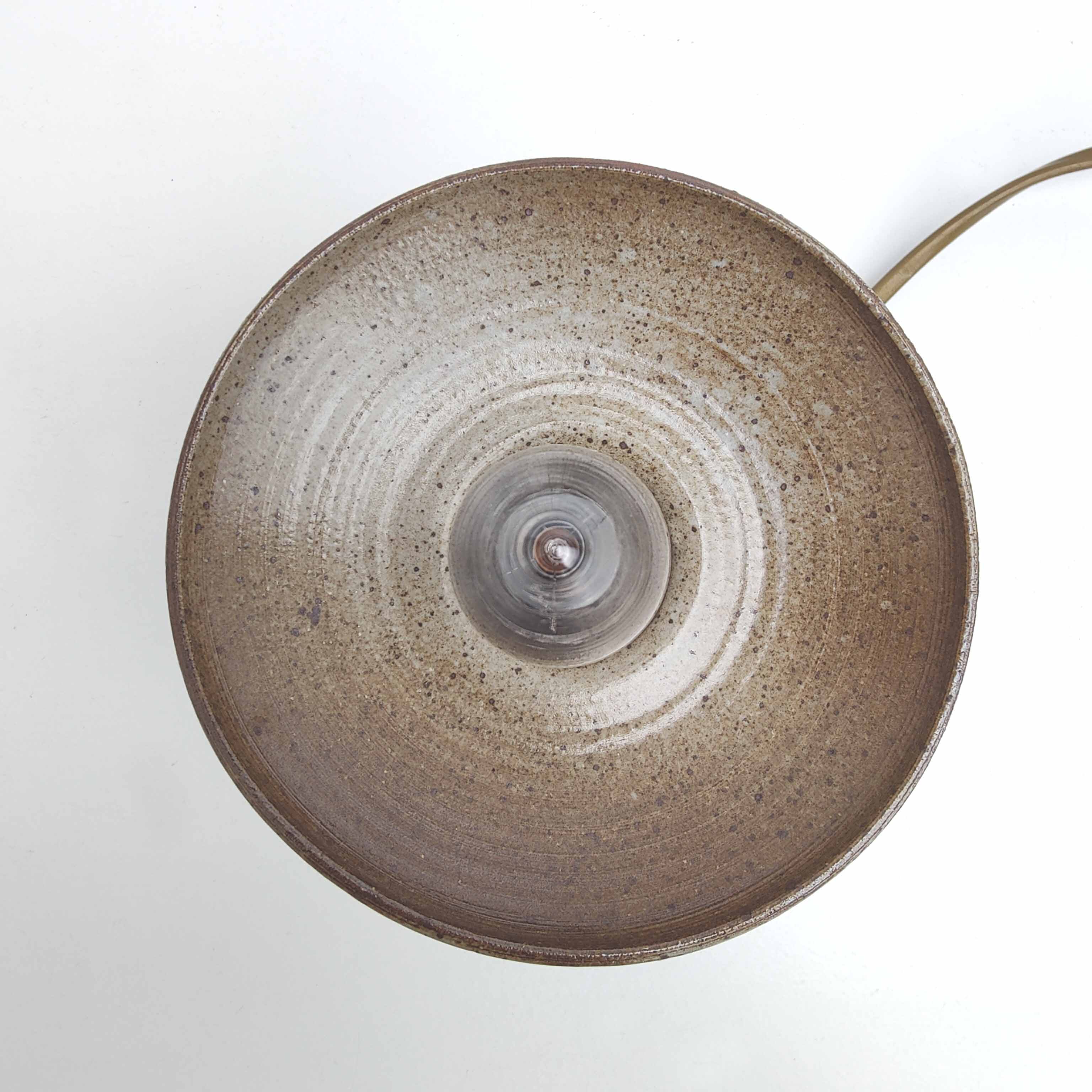 Stoneware candle holder lamp