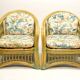 Pair of armchairs in bamboo and vintage rattan
