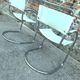 Pair of vintage tubular armchairs, designer seating furniture