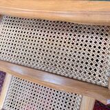 Vintage nesting tables in wood and cane – perfect condition.