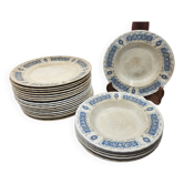 Assiettes Ridgway Portland en faïence Anglaise (Lot de 17)