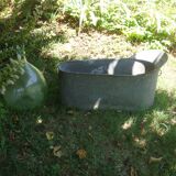Old zinc child bathtub