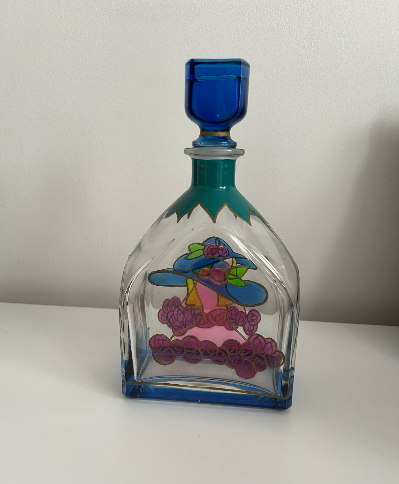 Rare vintage carafe bottle Luigi Bormioli Italy - Model "Woman with"