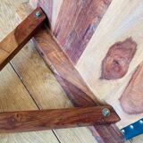 Desk, writing desk in solid rosewood and studded leather, 20th century.