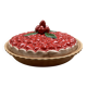 A trompe l’oeil strawberry pie dish