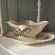 Longwy "Mésange" - Sauce boat on a polychrome ironstone base
