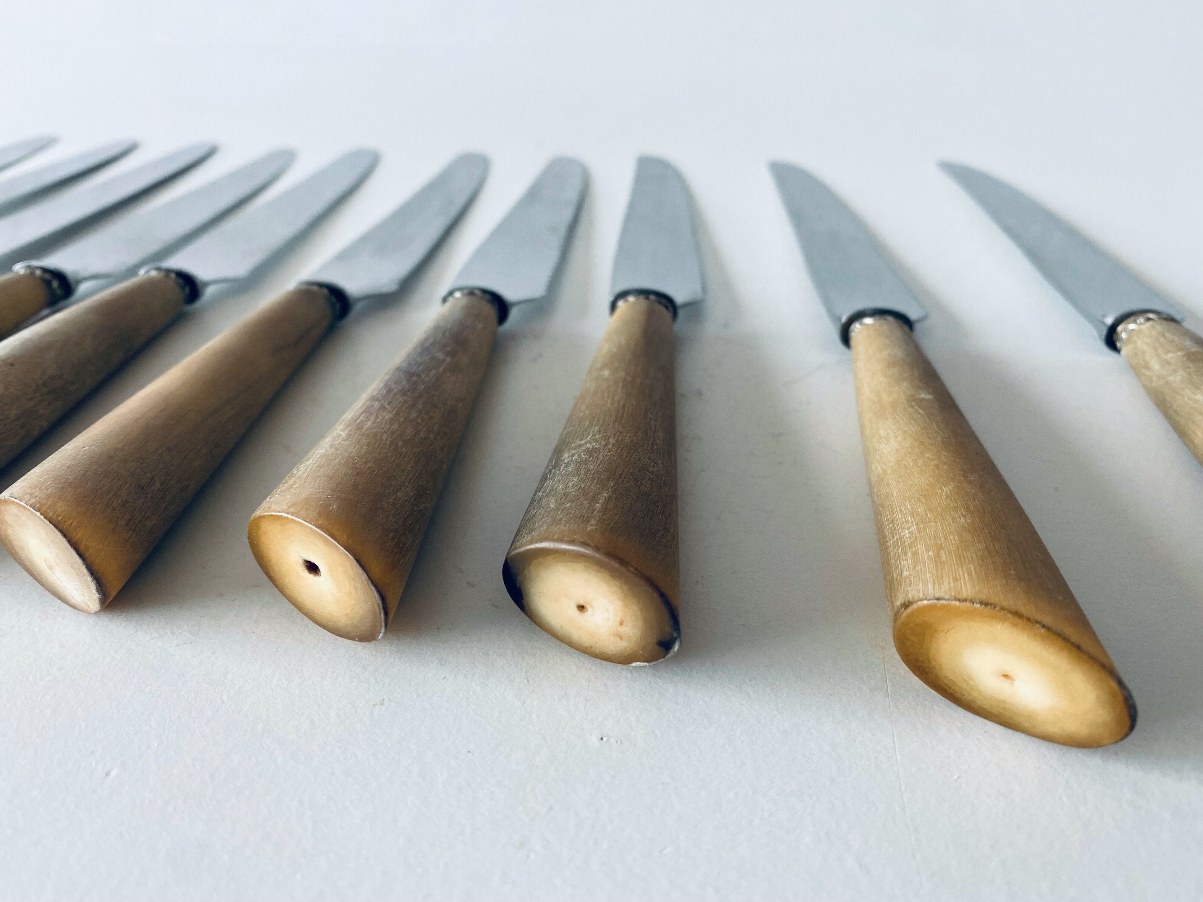 Set of 10 antique knives