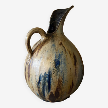 Pitcher with high neck ceramic pottery stoneware d'Art signed Roger Guèrin (1896/1954)