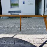 Vintage coffee table in black opaline beech in organic shape 1950