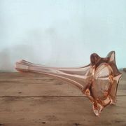 Soliflore vintage en verre rose