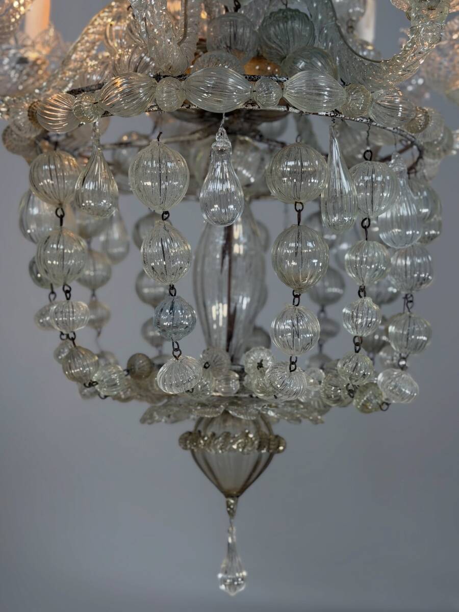 Lustre made of Murano glass beads, Venice around 1900