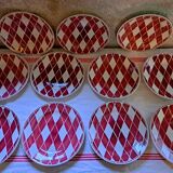 Suite of 11 plates and tureen Digoin Saarguemines